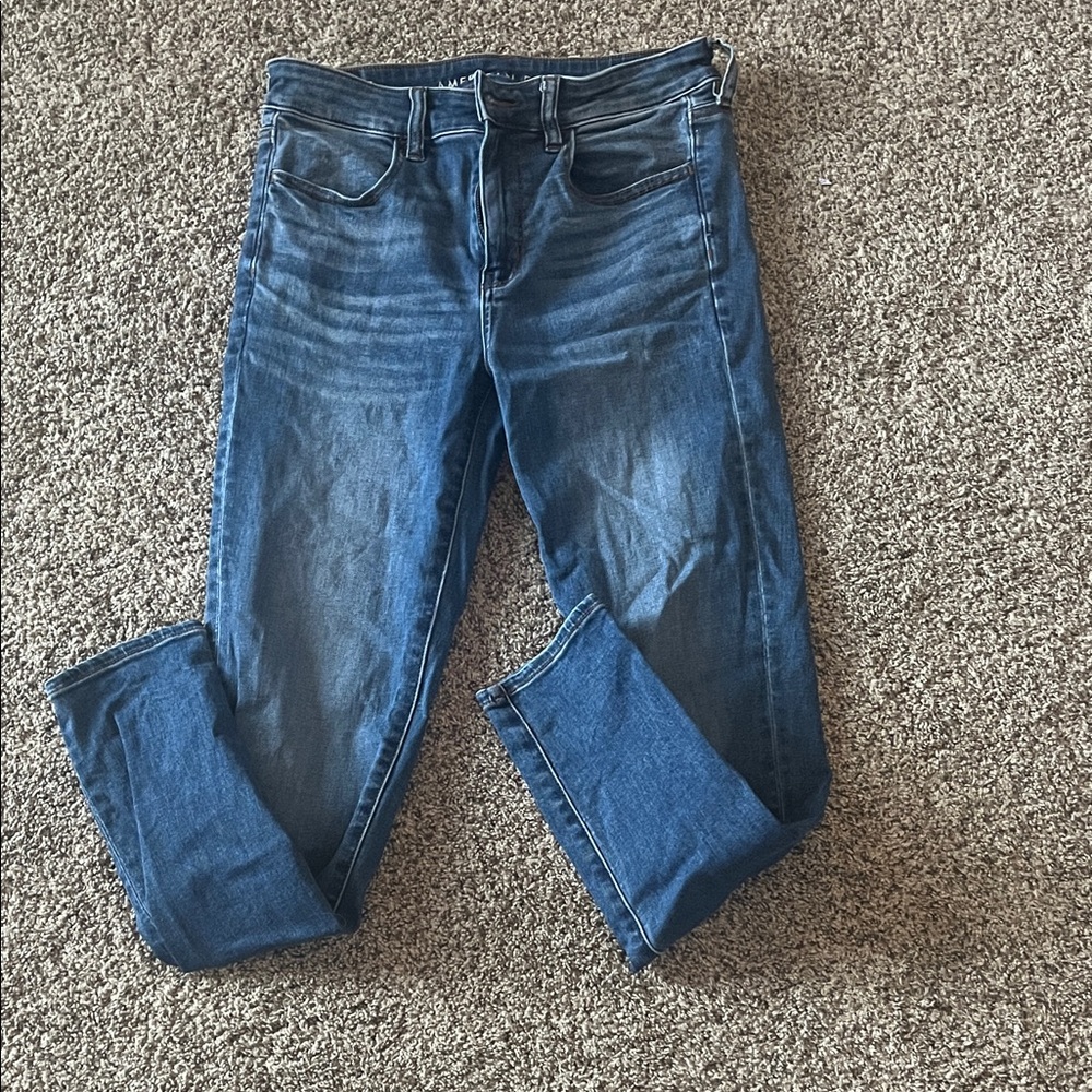 American Eagle Outfitters Women's Dark Blue Skinny Jeans
